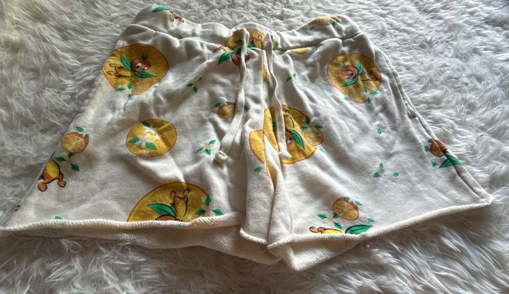 Disney Parks Orange Bird Epcot Flower and Garden Drawstring Shorts
